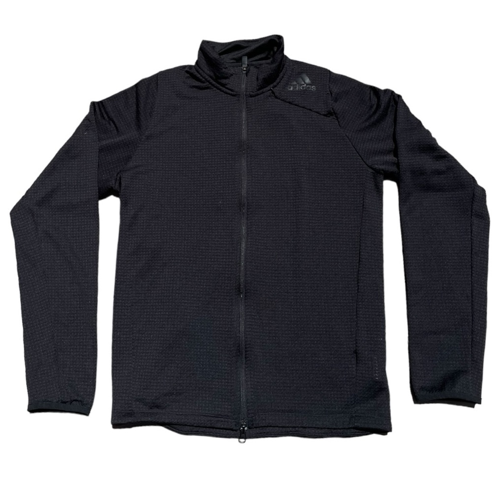 Black Waffle Adidas Zip Up Sweater (M)